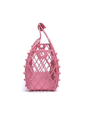 Fendi Rosa Matte Recycled Plastic Vitello Liberty Small Basket