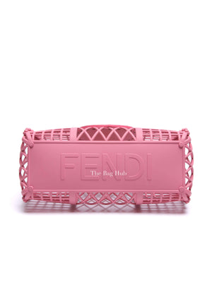 Fendi Rosa Matte Recycled Plastic Vitello Liberty Small Basket