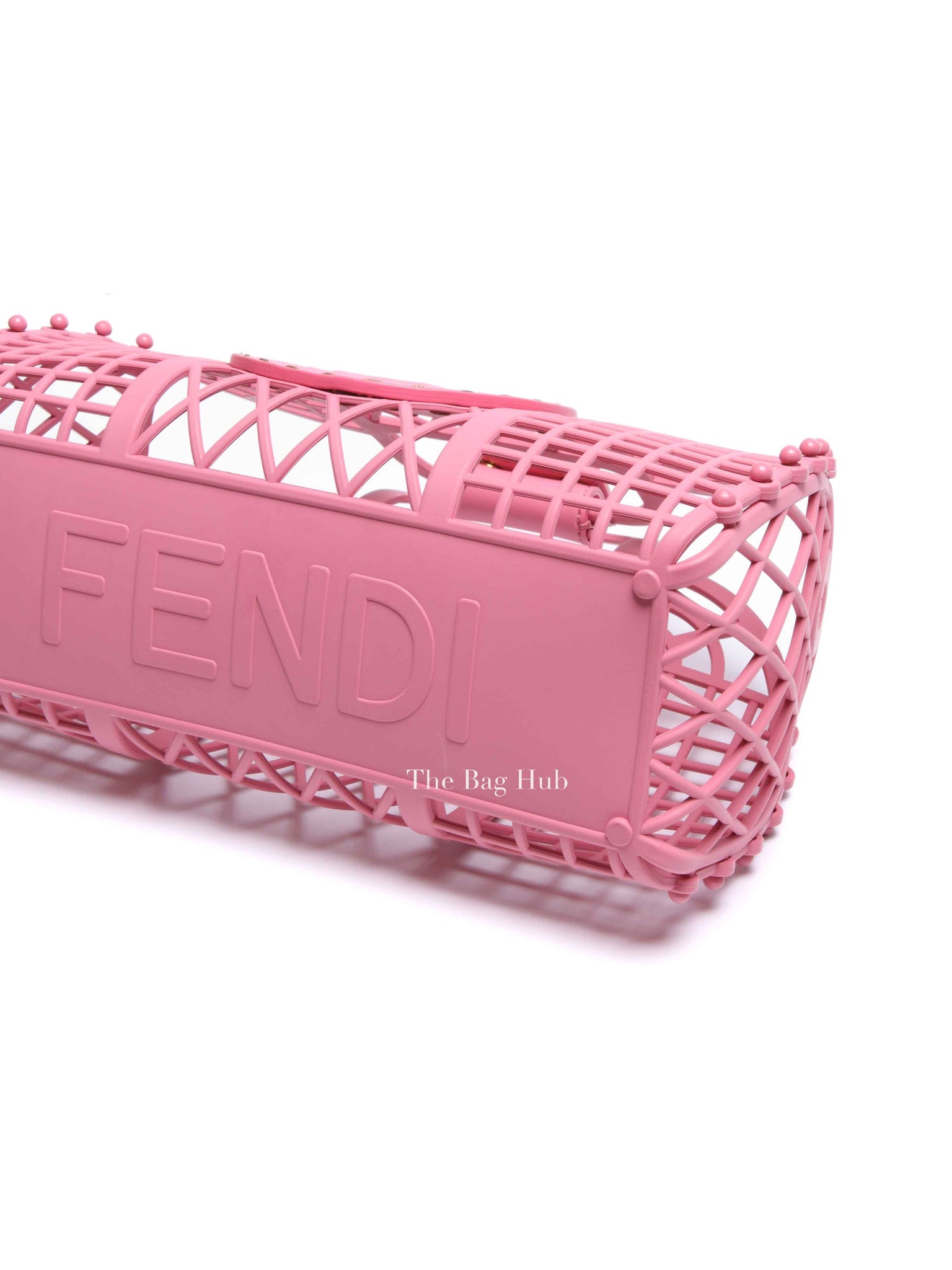 Fendi Rosa Matte Recycled Plastic Vitello Liberty Small Basket