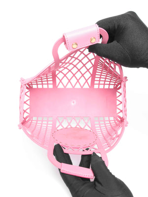 Fendi Rosa Matte Recycled Plastic Vitello Liberty Small Basket