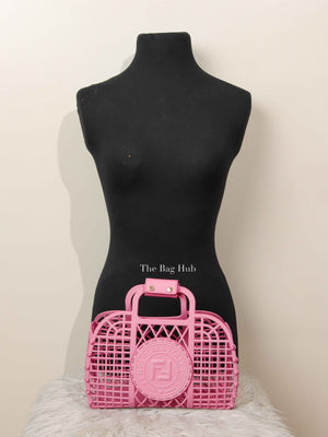 Fendi Rosa Matte Recycled Plastic Vitello Liberty Small Basket