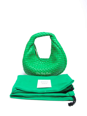 Bottega Veneta Parakeet Green Intrecciato Leather Mini Padded Jodie Hobo Bag