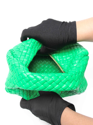 Bottega Veneta Parakeet Green Intrecciato Leather Mini Padded Jodie Hobo Bag