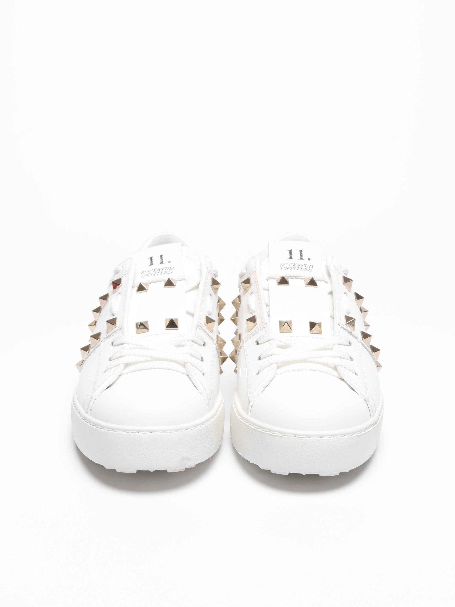 Valentino White Leather Rockstud Untitled Sneakers Size 36