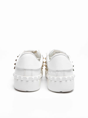 Valentino White Leather Rockstud Untitled Sneakers Size 36
