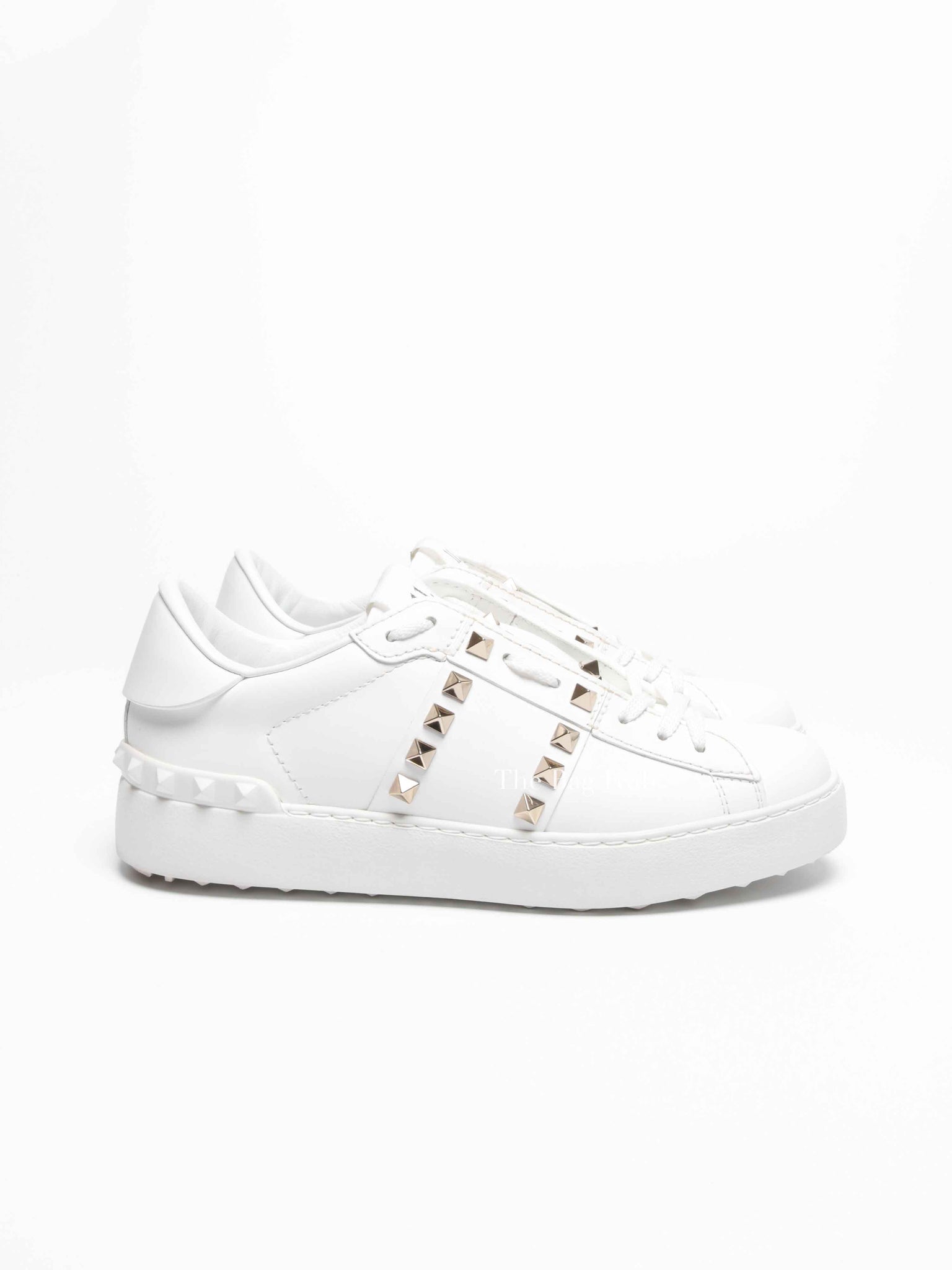 Valentino White Leather Rockstud Untitled Sneakers Size 36