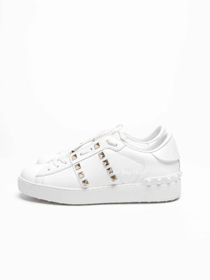 Valentino White Leather Rockstud Untitled Sneakers Size 36