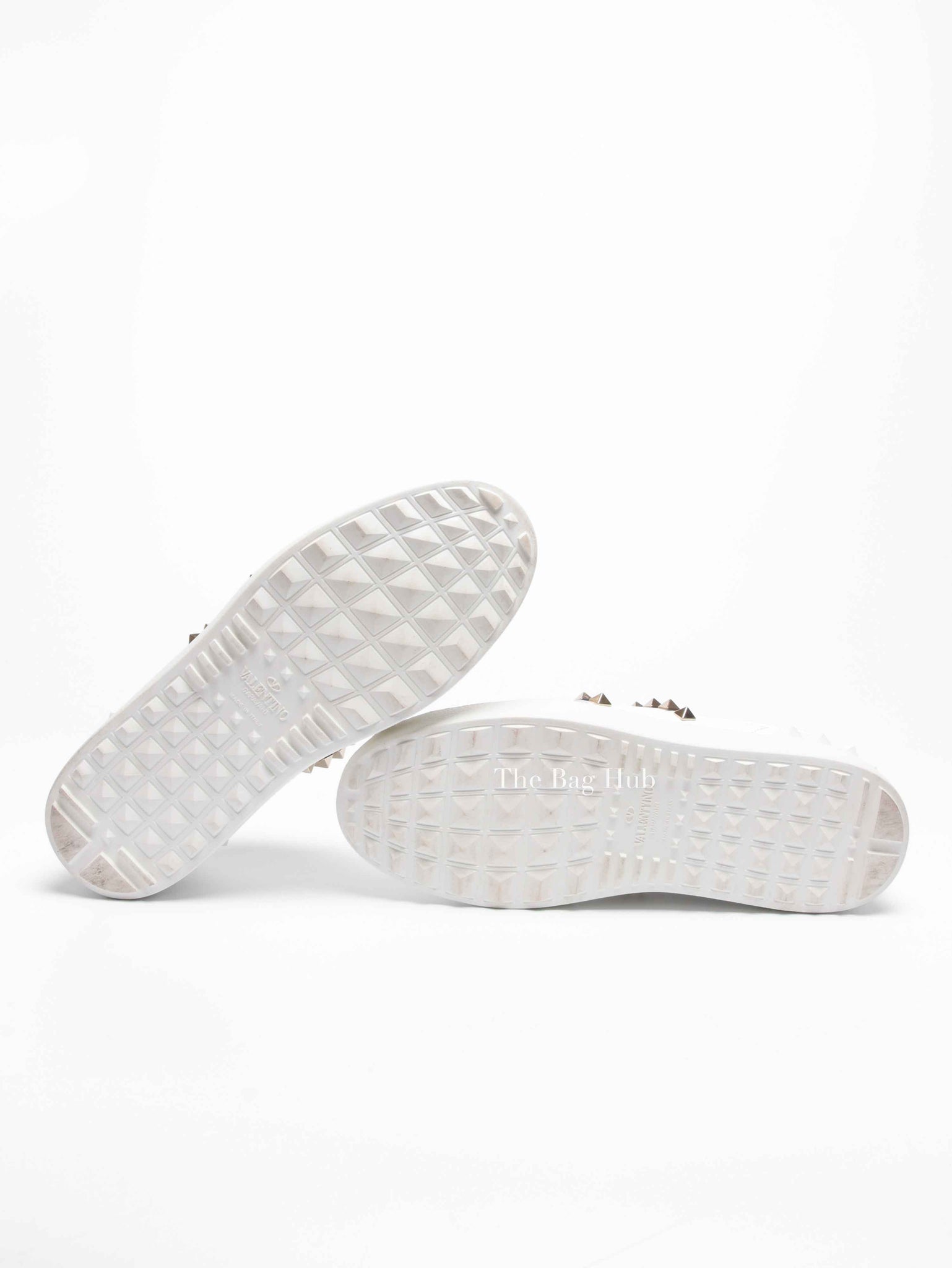Valentino White Leather Rockstud Untitled Sneakers Size 36