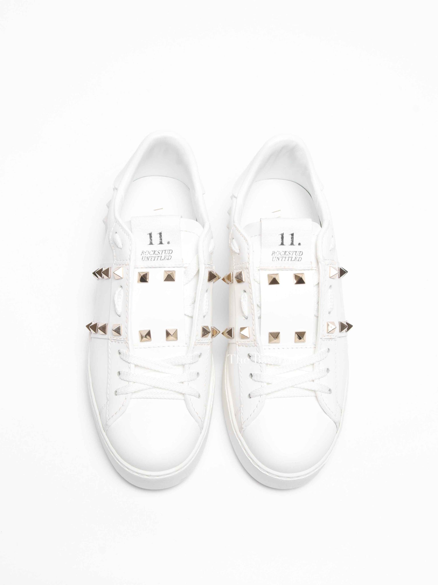 Valentino White Leather Rockstud Untitled Sneakers Size 36
