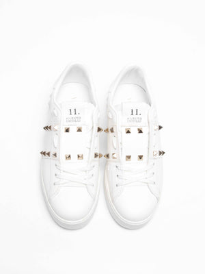 Valentino White Leather Rockstud Untitled Sneakers Size 36
