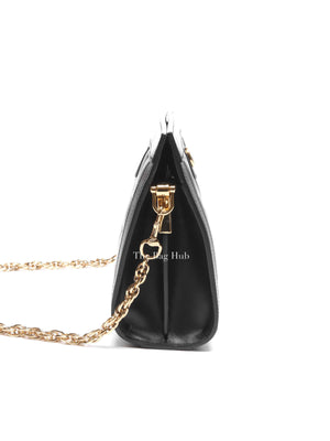 Gucci Black GG Matelesse Leather Slim Chain Small Clutch Bag