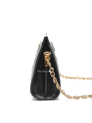 Gucci Black GG Matelesse Leather Slim Chain Small Clutch Bag