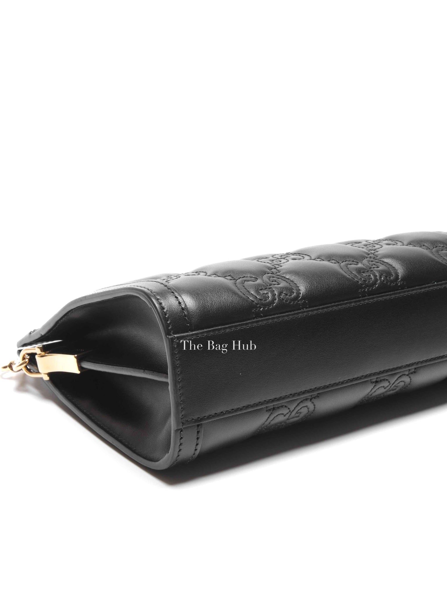 Gucci Black GG Matelesse Leather Slim Chain Small Clutch Bag