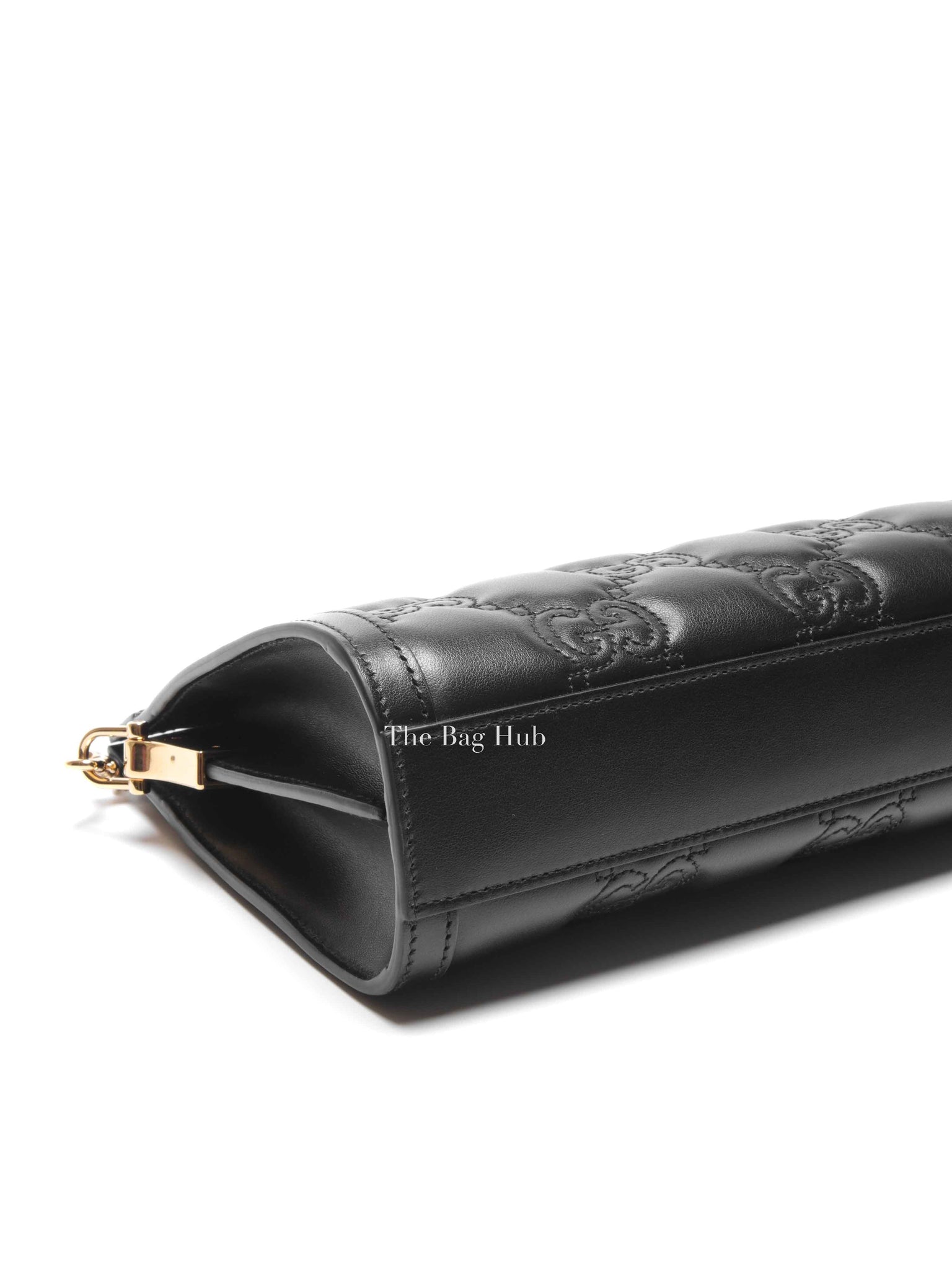 Gucci Black GG Matelesse Leather Slim Chain Small Clutch Bag
