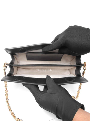 Gucci Black GG Matelesse Leather Slim Chain Small Clutch Bag