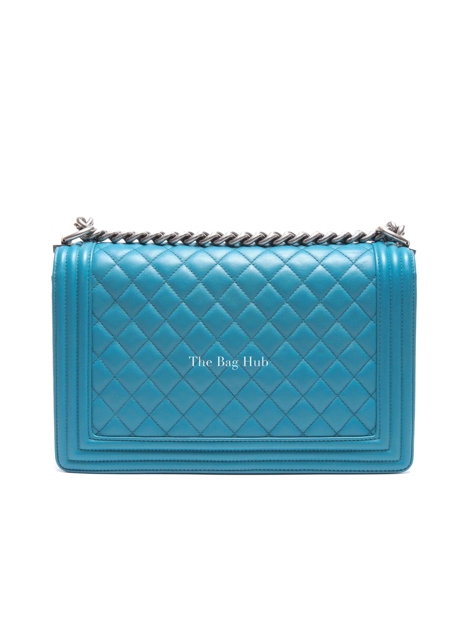 Chanel Teal Lambskin Quilted Le Boy Large Bag