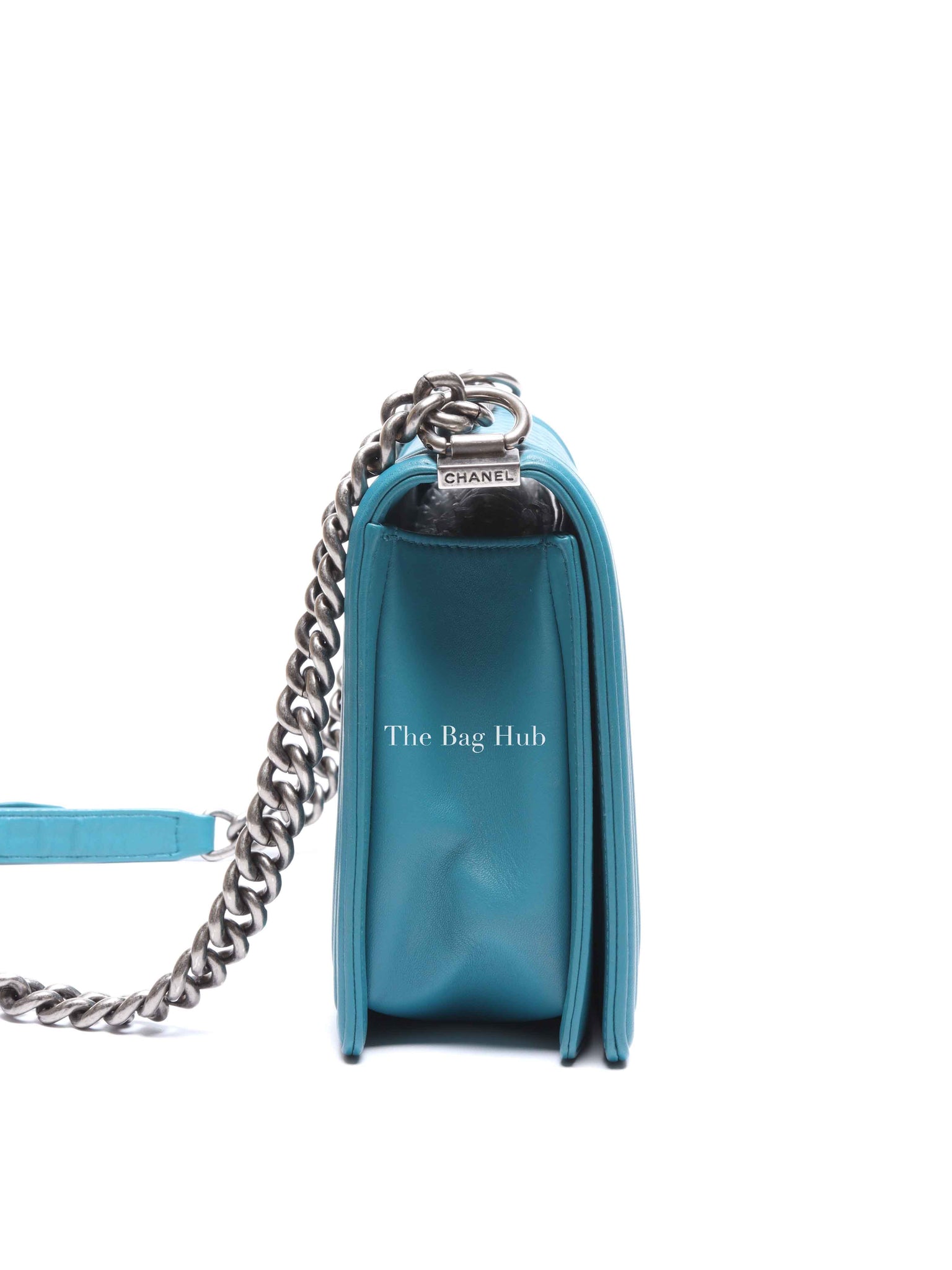 Chanel Teal Lambskin Quilted Le Boy Large Bag