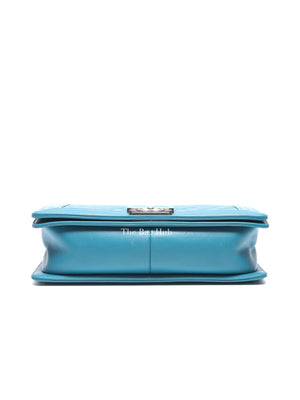 Chanel Teal Lambskin Quilted Le Boy Large Bag