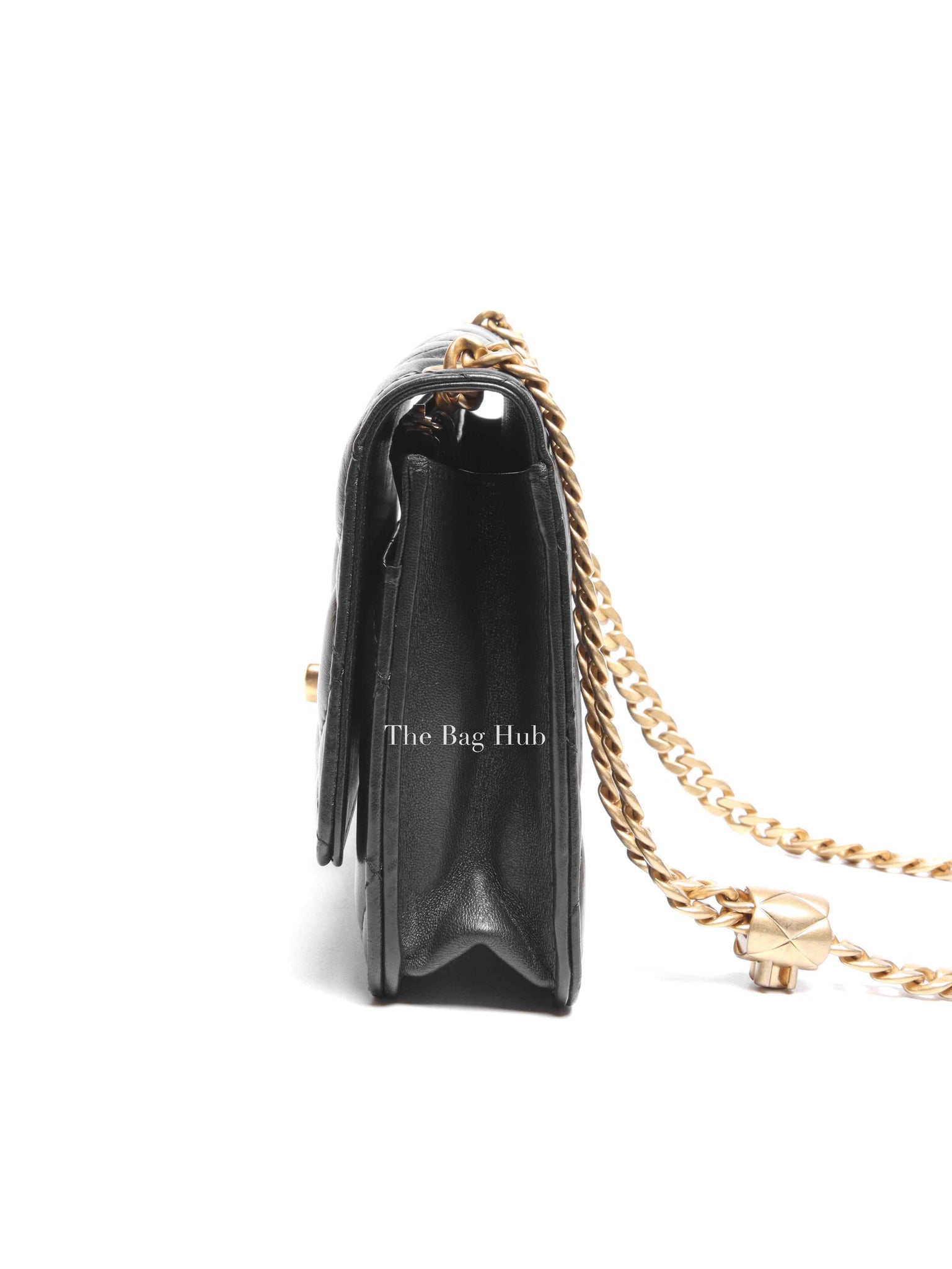 Chanel Black Lambskin Quilted Pillow Crush Wallet On Chain