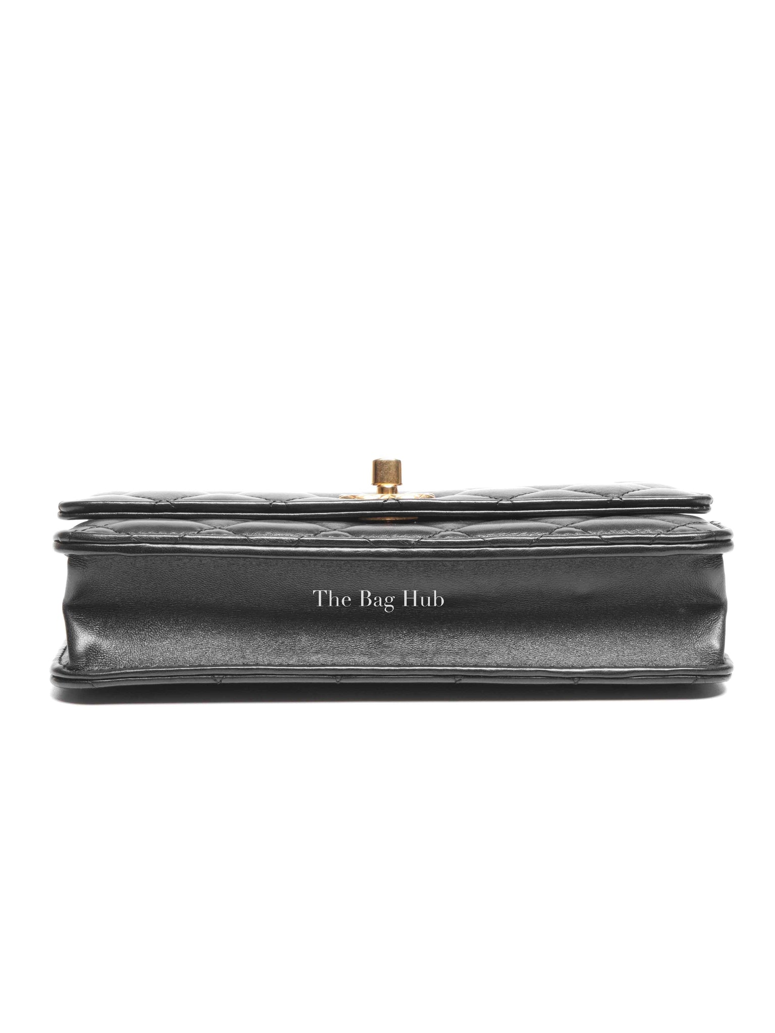 Chanel Black Lambskin Quilted Pillow Crush Wallet On Chain