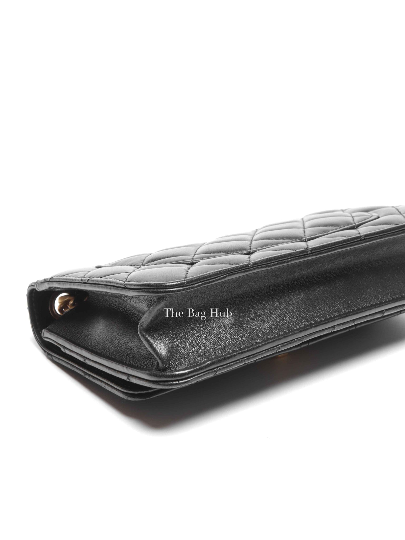 Chanel Black Lambskin Quilted Pillow Crush Wallet On Chain
