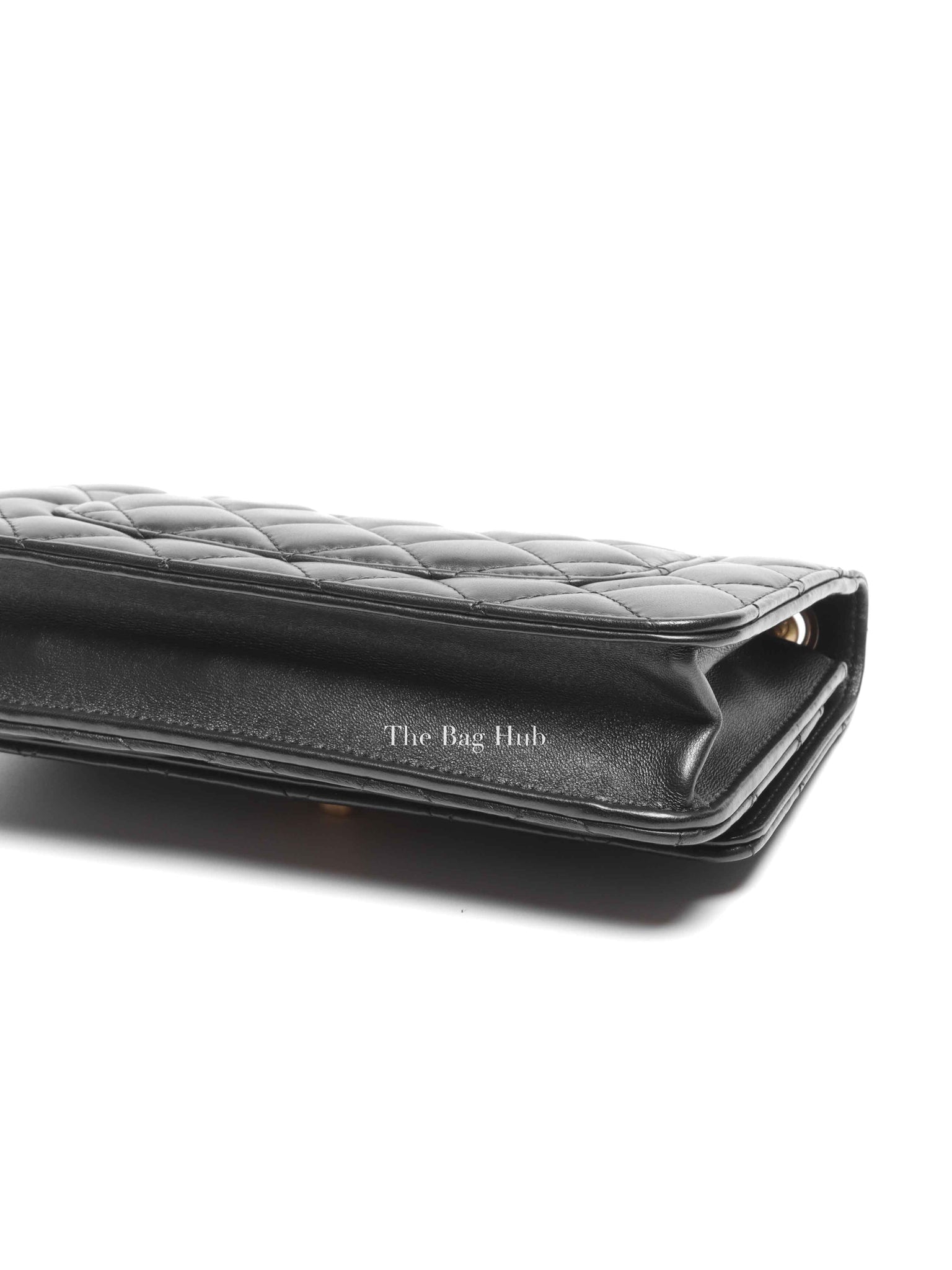 Chanel Black Lambskin Quilted Pillow Crush Wallet On Chain