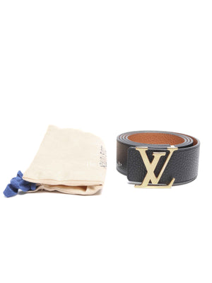 Louis Vuitton Brown/Black Leather Initiales Reversible Belt 40mm Size 95/38