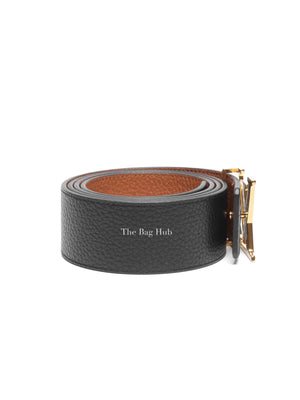 Louis Vuitton Brown/Black Leather Initiales Reversible Belt 40mm Size 95/38