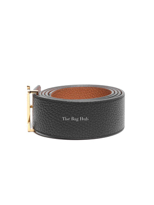 Louis Vuitton Brown/Black Leather Initiales Reversible Belt 40mm Size 95/38