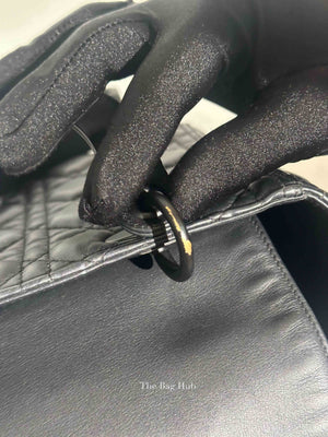 Dior Matte Black Lambskin Lady Dior Medium Bag