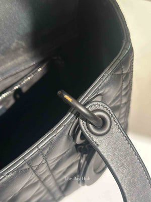 Dior Matte Black Lambskin Lady Dior Medium Bag