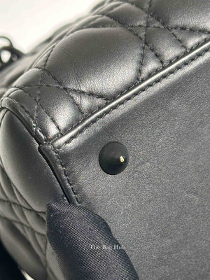 Dior Matte Black Lambskin Lady Dior Medium Bag