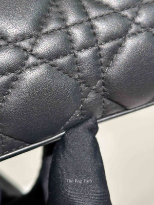 Dior Matte Black Lambskin Lady Dior Medium Bag
