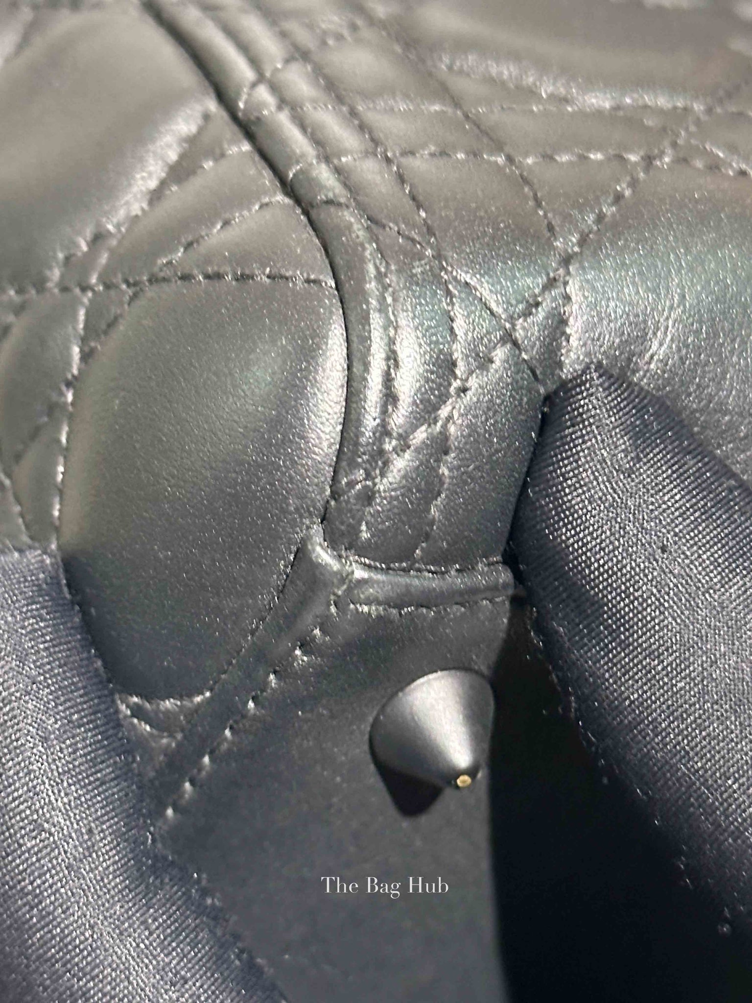 Dior Matte Black Lambskin Lady Dior Medium Bag