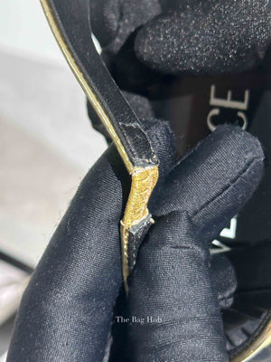 Versace Gold Patent Leather Medusa Slingback Flats Size 40