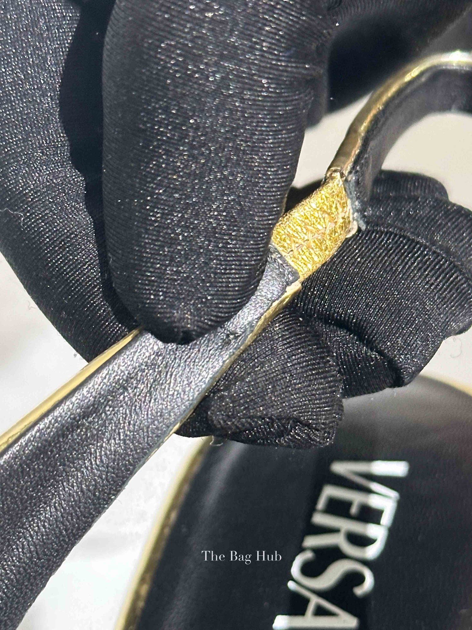 Versace Gold Patent Leather Medusa Slingback Flats Size 40