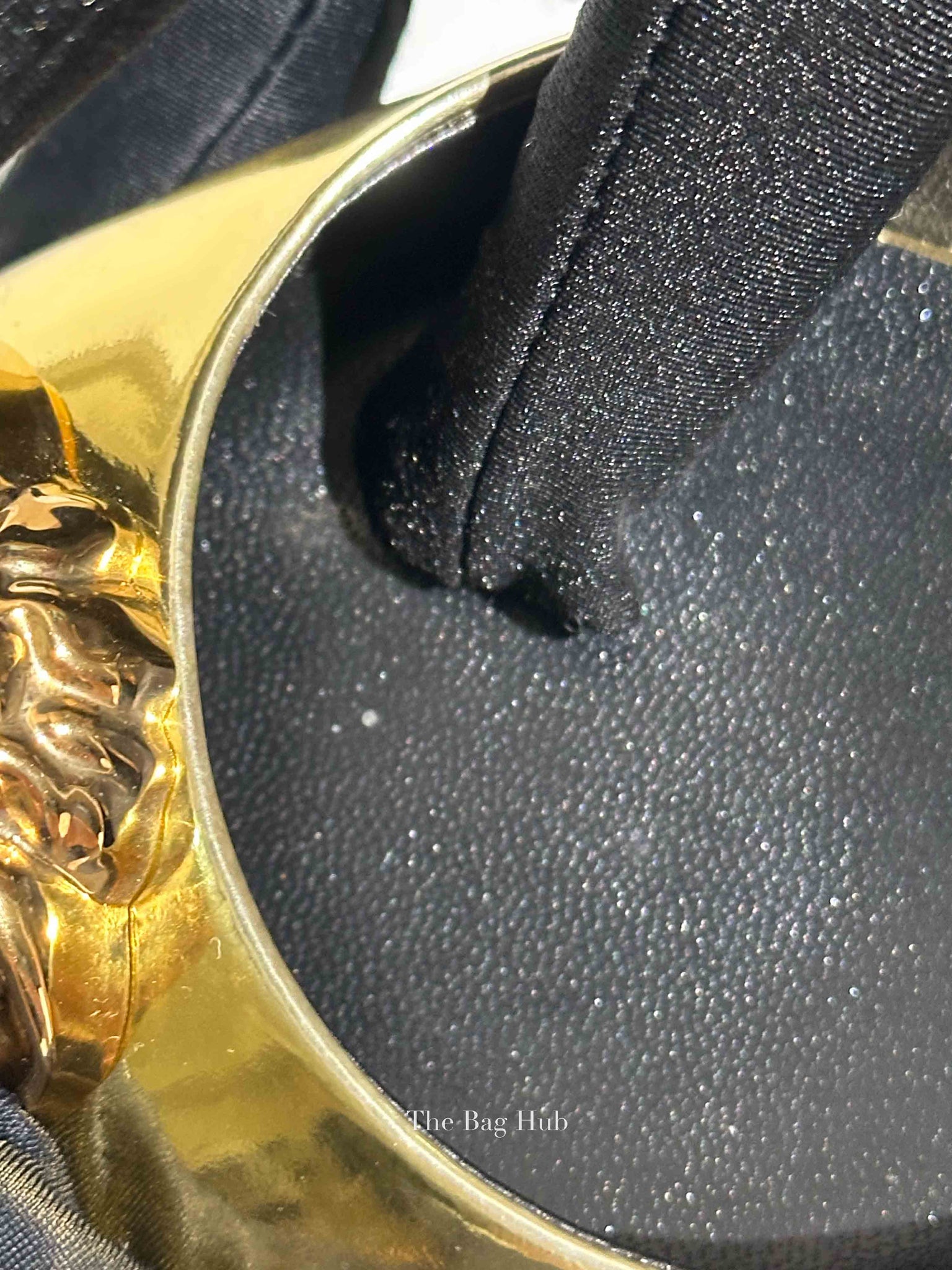Versace Gold Patent Leather Medusa Slingback Flats Size 40