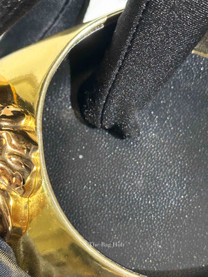Versace Gold Patent Leather Medusa Slingback Flats Size 40