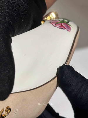 Dolce & Gabbana White Leather Jeweled Floral Print Pointed Toe 65mm Pumps Size 39.5