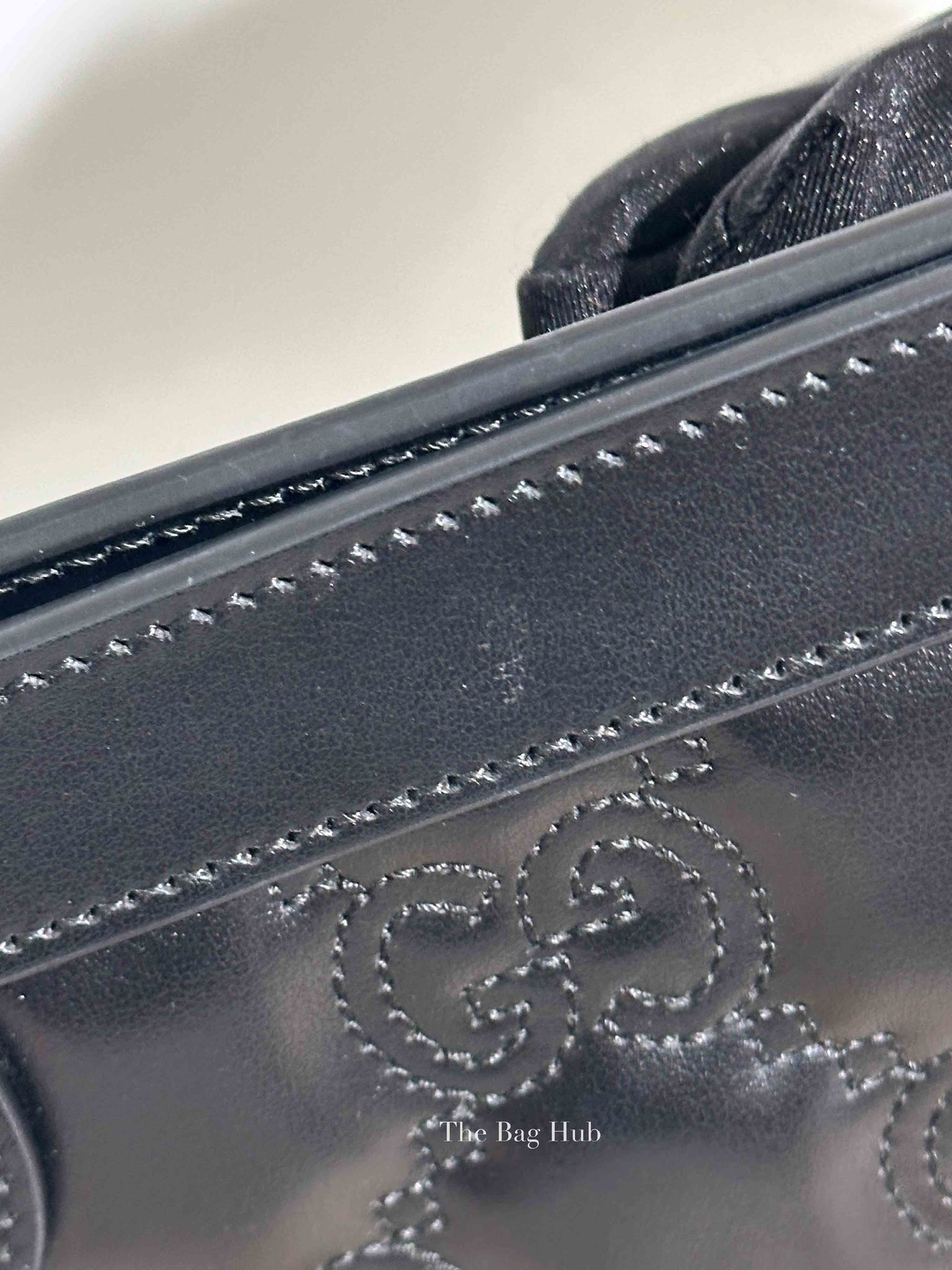 Gucci Black GG Matelesse Leather Slim Chain Small Clutch Bag