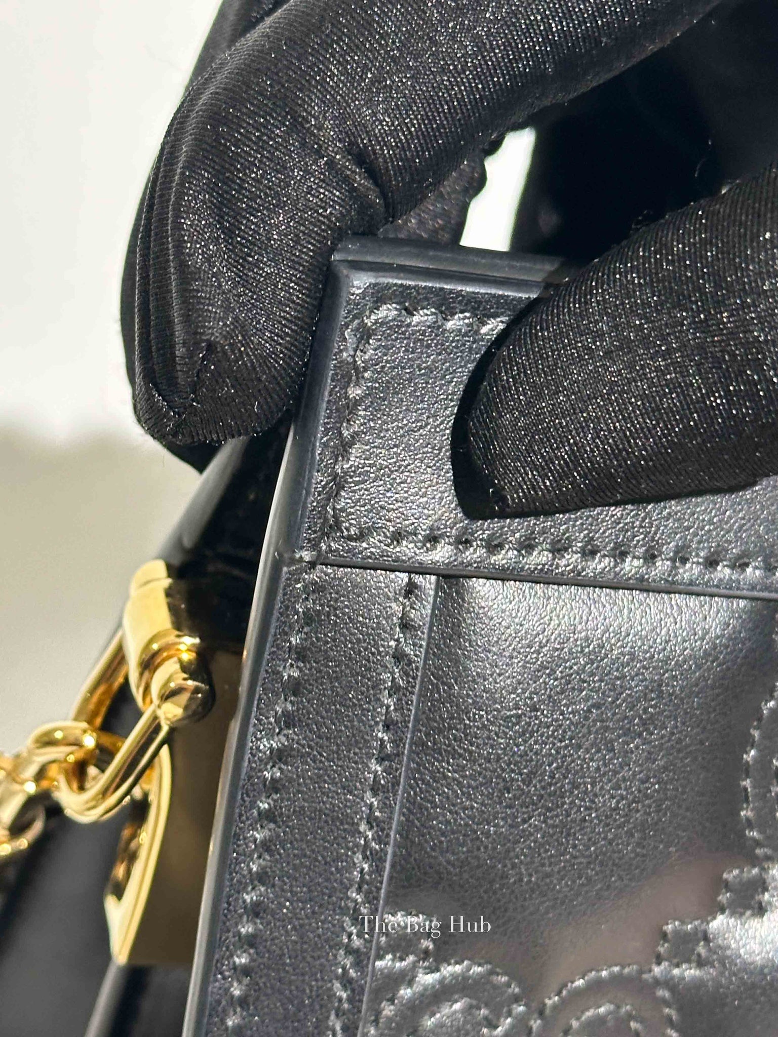 Gucci Black GG Matelesse Leather Slim Chain Small Clutch Bag