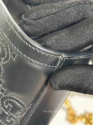 Gucci Black GG Matelesse Leather Slim Chain Small Clutch Bag