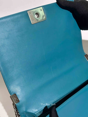 Chanel Teal Lambskin Quilted Le Boy Large Bag