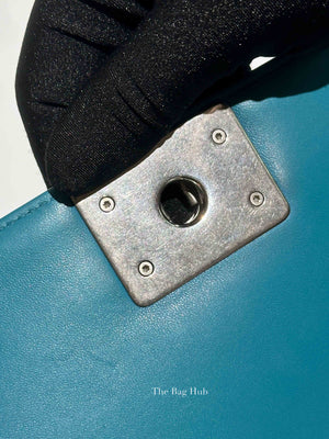 Chanel Teal Lambskin Quilted Le Boy Large Bag