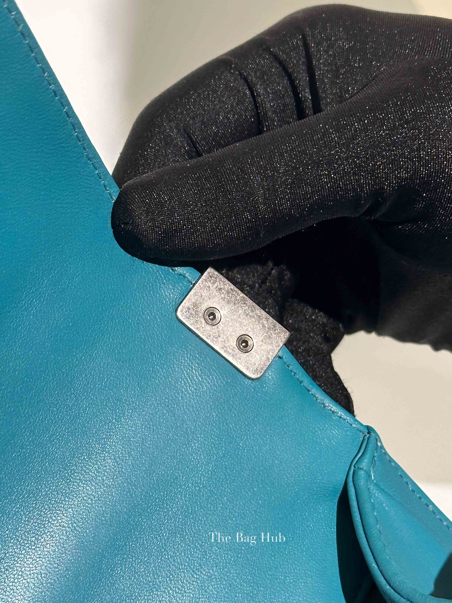 Chanel Teal Lambskin Quilted Le Boy Large Bag
