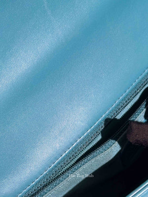 Chanel Teal Lambskin Quilted Le Boy Large Bag