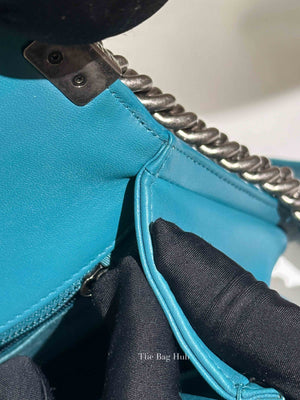 Chanel Teal Lambskin Quilted Le Boy Large Bag