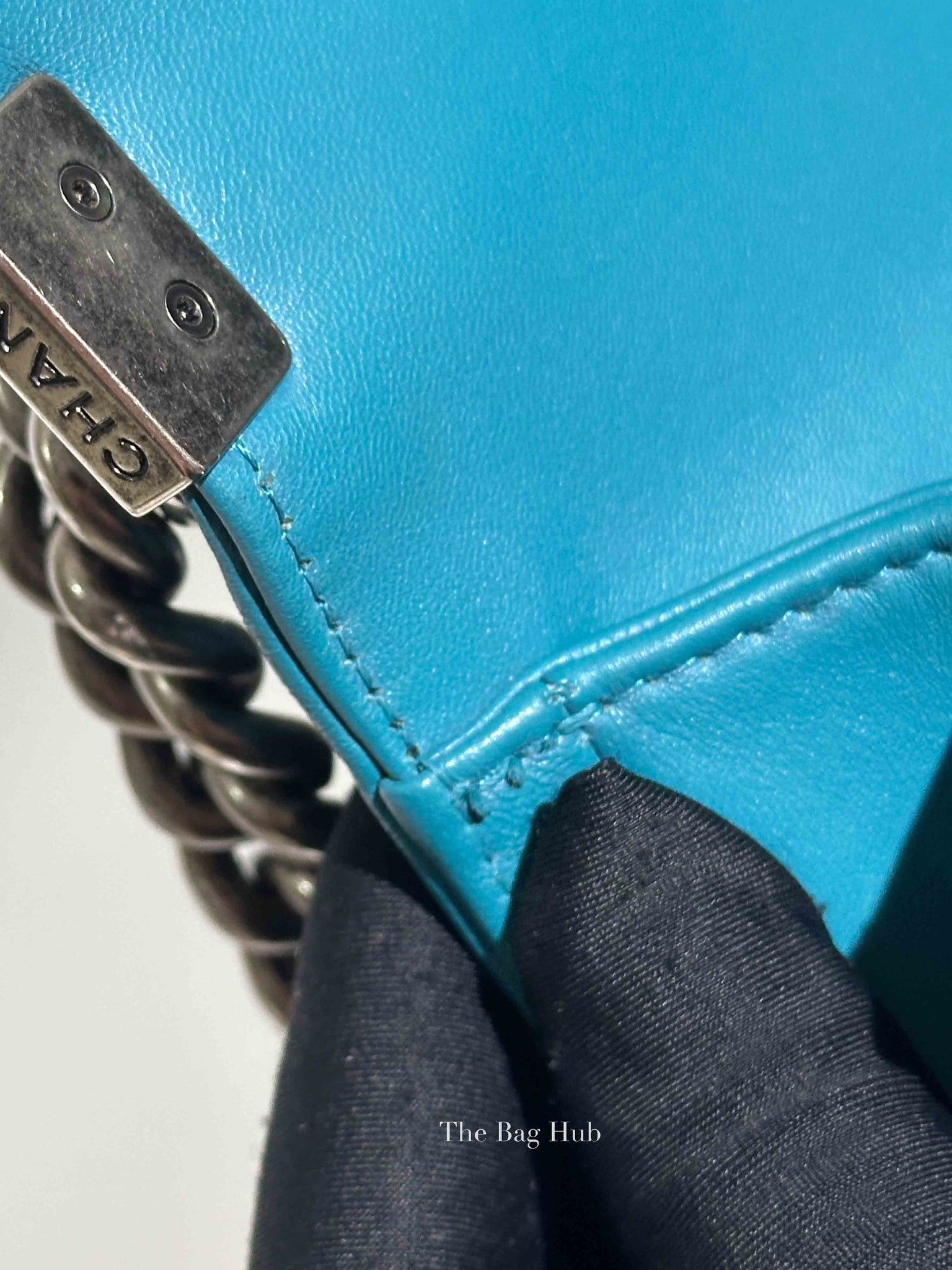 Chanel Teal Lambskin Quilted Le Boy Large Bag