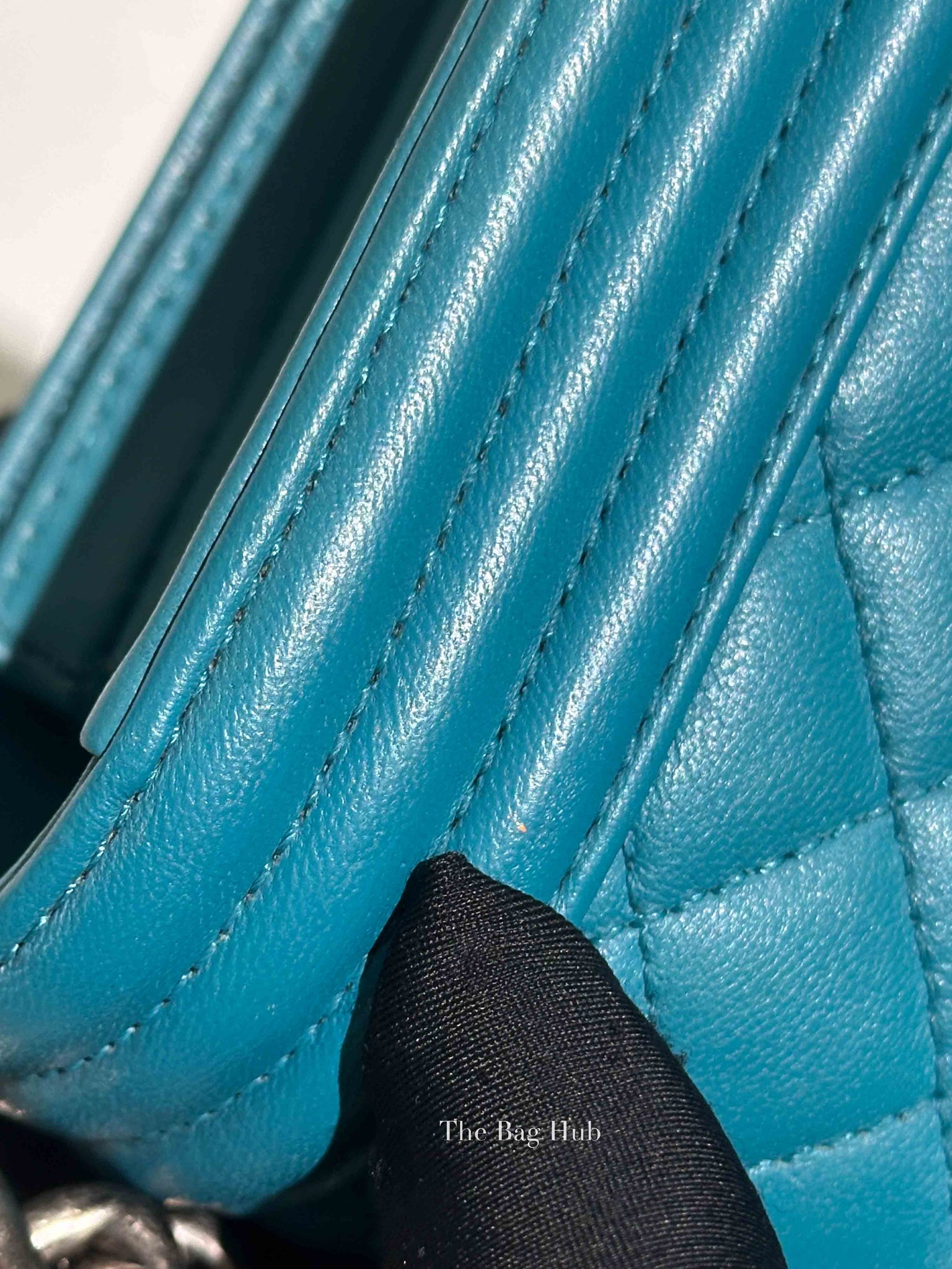 Chanel Teal Lambskin Quilted Le Boy Large Bag