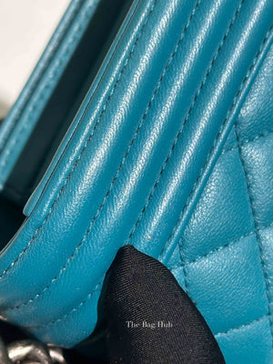 Chanel Teal Lambskin Quilted Le Boy Large Bag
